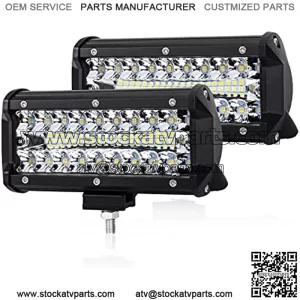 7 Inch LED Pods Spot Flood Combo Beam Liteway 24000 LM Triple Row Light Bar Off Road Driving Led Work Lights for UTV ATV Jeep Truck Boat, IP68 Waterproof 2 Pack LED Light Bars