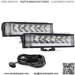 Side Shooter LED Pods with DRL 6.5 Inch 2089LM Spot Flood Combo LED Light Bar w/ 16AWG Wiring Kit for LED Fog Light Driving Light Auxiliary Light on Truck ATV UTV Jeep