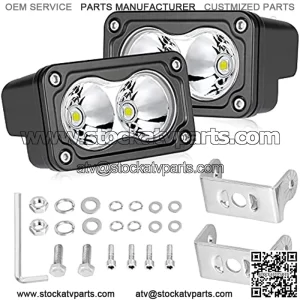 LED Pods, AKD Part 3 inch Driving Lights 40W Spot Lights Off Road Work Lights LED Cubes Light Bar Pods LED Bumper Lights White 2 Pack for Truck Motor ATV UTV SUV Pickup Boat