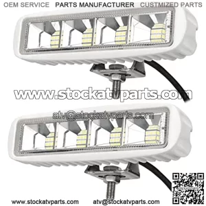 6 inch 72W Waterproof Led Boat Lights Spotlights Deck/Dock Marine Lights 4000LMS 120Flood Light Led Light Bar, 2 Pack, 12/24 V