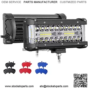 Side Shooter Led Pods,Auto Power Plus 300W 7 Inch Led Light Bar Spot Flood Combo Led Work Light Triple Row Super Bright Off Road Driving Fog Lights Led Cubes for Truck UTV ATV Boat 2PCS