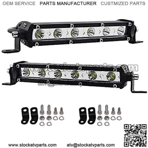 7 inch 30W Ultra Slim Single Row LED Light Bar Spot Beam with Mounting Bracket for Chevrolet Dodge Ford GMC Jeep Ranger ATV UTV SUV