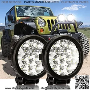 7" Round LED Driving Lights 2 Pcs, 160W LED Off-Road Light Bar, 16000lm Combo Beams Offroad Vehicle Work Lights for Truck ATV UTV Golf Cart Lighting Pickup
