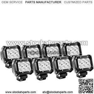 60001F-D LED Light Bar 8PCS 4Inch 18W LED Bar 1260lm Flood Led Off Road Driving Lights Led Fog Lights Jeep Lighting LED Work Light for Van Camper SUV ATV