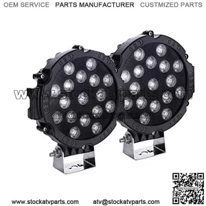 51W LED Light Bar, 2 Pack 7 Inch CREE LED Work Light, Flood Lamp Off Road Driving Lighting for SUV Truck 4WD ATV UTV Boat Car 12V 24V