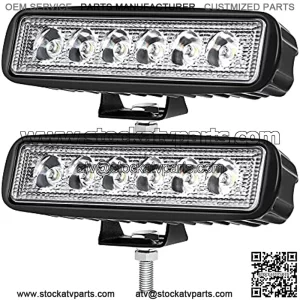 Single Row LED Light Bar 2PCS 18W 6Inch Spot Led Light Pods Light Offroad Work Light Fog Lights Driving Light for Truck Boat Tractors SUV ATV 4WD Car Golf Cart 12V 24V