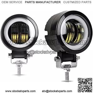 For Car Motorcycle Lights 3 Inch Fog Light White 6500K 10-60V DC Waterproof Round LED Angel Eye Light Strip Off-Road Vehicle Marine Work Light Motorcycle Light Jeep ATV UTV SUV Boat Marine 4X4