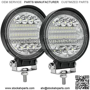 LED Fog Lights for Trucks, 4 Inch 12-30V Round LED Work Light Waterproof Flood Light Off Road Lights for ATV UTV SUV Truck, Pack of 2