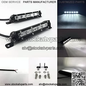 7" Super Slim led Light bar 18w Single Row Light Bar Waterproof Small Fog/Driving/Work Lights for ATV Trucks utv RZR Mini led bar 2pcs (White)