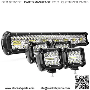 20 Inch 420W Triple Row Flood Spot Combo Led Light Bar 4PCS 4Inch 60W LED Pods Driving Boat Lights Led Off Road Trucks Lights  (ZH415)