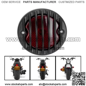 Motorcycle Accessories Cool Black Fence Motorcycle Retrofit Tail Light Electric Vehicle Brake Light Harley Retro Metal Tail Light