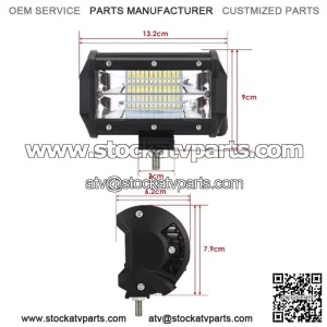 Led bar 5" 72W spot homologation E9