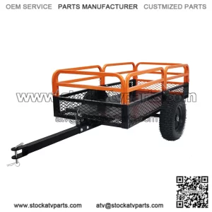 ATV Trailer Steel Dump Cart C 1500 lb Capacity 15 Cubic Foot Utility Trailer with Removable Sides for Tractors, ATVs, and UTVs