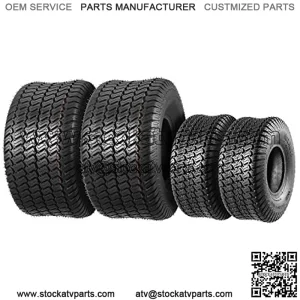 Set of 4 Lawn Mower Turf Tires 15x6-6 Front & 20x10-8 Rear,4PR,Tubeless