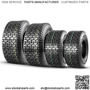 Set of 4 11x4.00-5 Front Lawn Mower Tires & 16X6.50-8 Rear Turf Tires, 4PR Tubeless