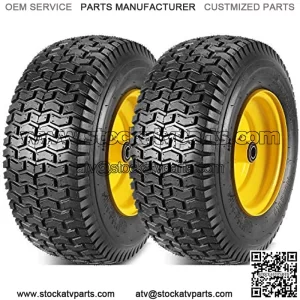 2Pcs 16x6.50-8 Front Tires and Wheels Assembly for Lawn Mower Tractors, 3" Offset Long Hub with 3/4"Bearings, Pneumatic Tire