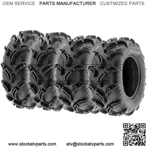 Set of 4 Warrior AT Mud & Trail 26x9-12 Front & 26x11-12 Rear ATV UTV Off-Road Tires, 6 PR, Tubeless A048