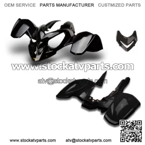 NEW POLARIS PREDATOR 500 BLACK PLASTIC FRONT AND REAR FENDER SET