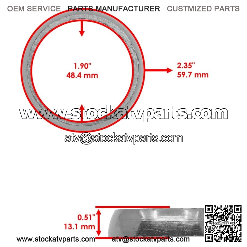 Exhaust Muffler Gasket For Polaris Pro RMK 600 2012-2019 - Image 2
