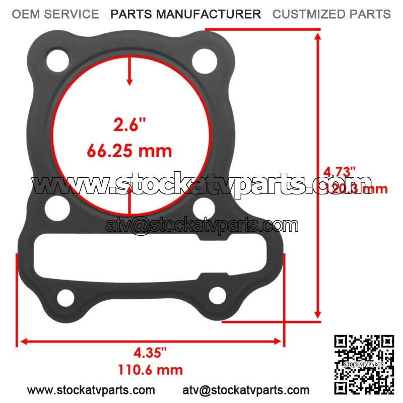 Head & Base Gasket Kit for Polaris Phoenix 200 Quadricycle 2005-2006 - Image 2