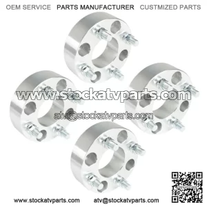 Wheel Flange 1.5" 4x101.6mm Hub Bore 62mm Thread Size 1/2"x20 Silver 4pcs