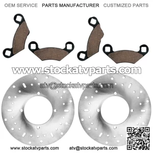 2 Front Brake Disc Rotor And Pads for Polaris Sportsman 800 4X4 6X6 2005-2014 (For: Polaris Sportsman 800)