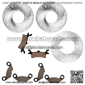 Front Rear Brake Disc Rotor W/ Pads for Polaris Sportsman 800 2005 2006 2007 (For: Polaris Sportsman 800)