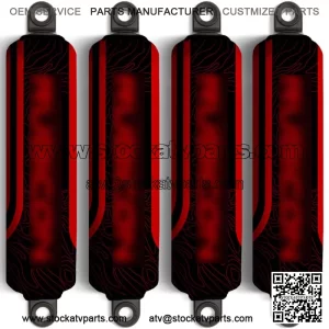 Black & Red Shock Covers for Honda Fourtrax Rubicon - Limited Edition (Set of 4) (For: Honda FourTrax Foreman 400)