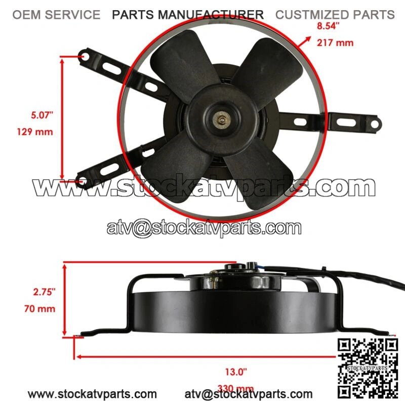 Radiator Fan for Kawasaki Brute Force 750 KVF750 A B C D E F 4X4i 2005 - 2011 (For: Kawasaki)