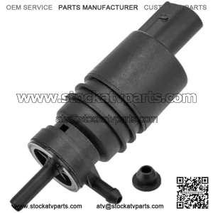 Windshield Washer Pump with Grommet, Front Windshield Washer Fluid Pump Replace OEM 67128362154 67128377612, Car Accessories Compatible with E36, E46, E53, E86, X3, X5, X6, Z3