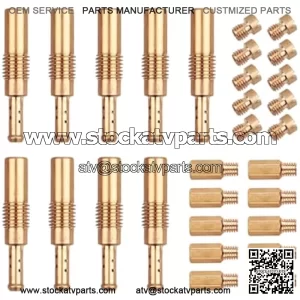 30PCS Carburetor Main Jet Slow Pilot Jet Kit, Include 20pcs Main Jets and 10pcs Slow Pilot Jet, Brass Car Accessories Replacement Main Jet Carburetor Jet for Motorcycle Kart ATV