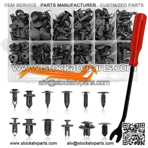 240pcs Car Plastic Push Pin Rivet Fasteners, Car Retainer Clips Plastic Fasteners Kit with Remover Tool, Assortment Universal Retainer Clips Push Type Retainers Set in Case for Car, Most Popular Sizes