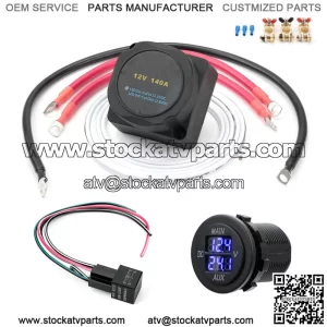 12V UTV Dual Battery Isolator Connect & Monitor Kit with Voltage Sensitive Relay
