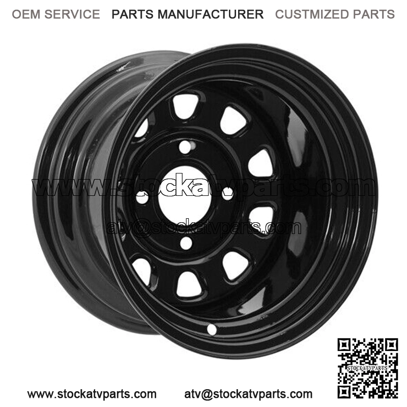 ATV Rims UTV Wheels 12" 4/156 Black ITP Delta 12x7 4+3 Off Set Polaris Sportsman (For: Polaris)