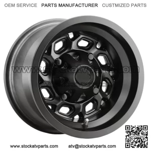 (Set of 4) Vision UTV 361 Spyder 12x7 4x156 Matte Black Wheels Rims 12" Inch (For: Polaris)