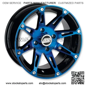 4 ATV/UTV Wheels Set 14in Moose 387X Blue 4/156 4+3 1KXP (For: Polaris)