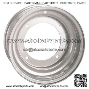 Silver 10x5, 4/156, 2+3 AMS Steel Wheel For Polaris Predator/Outlaw And Yamaha