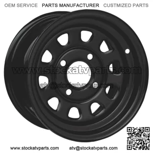 4/156 ITP Steel Wheel 12x7 4.0 + 3.0 Black For POLARIS RANGER 400 2010-2014 (For: Polaris)