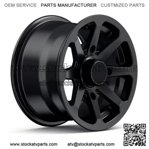 12" RockTrix RT102 12x7 4x156 ATV Wheels Rims, 4+3 offset, Includes 3/8"x24 Nuts (For: Polaris)