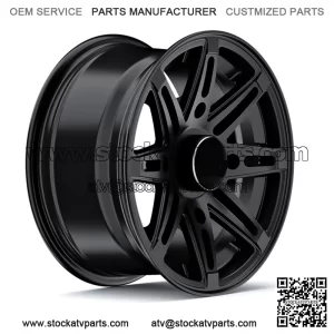 14" RockTrix RT103 14x7 4x156 ATV Wheels Rims, 4+3 offset, Includes 3/8"x24 Nuts (For: Polaris)