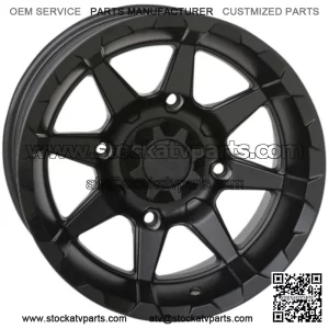 STI HD6 Matte Black UTV/ATV Wheel 14x9 4/137 5+4(+10mm) (14HD6279) (For: Can-Am)