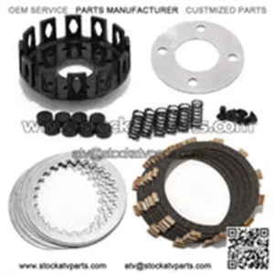 Aluminum Clutch Basket Plates Kit Cushion Bushings For Yamaha Banshee 350 YFZ350 1987-2006