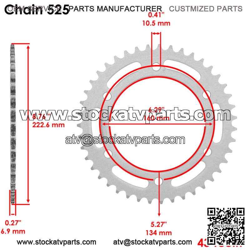 41201-MEE-A00 41201MEEA00 Rear Wheel Chain Sprocket for Honda 43 Teeth - Image 2