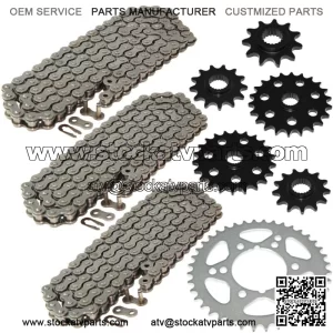 Drive Chain & Sprockets Kit for Polaris Xplorer 300 4X4 1996 1997 1998 1999 (For: Polaris)