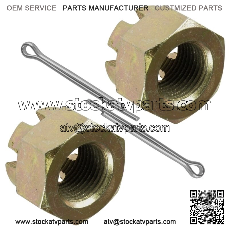 2x Rear Axle Castle Nut w/ Pin Polaris Sportsman 400 4x4 1993-1996 / 400L 1997 - Image 3