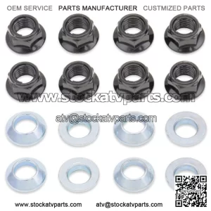 NEW BLACK  ATV Lug Nuts Flat Tapered LTZ400 TRX450R YFZ450 KFX450 400EX RAPTOR