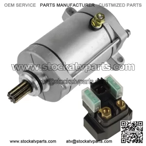 12V Starter and Relay Solenoid for Yamaha Rhino 660 YXR66F YXR660F 4X4 2007