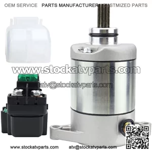 Starter and Relay for Suzuki 02-07 Eiger 400 Auto LT-A400 2WD/4WD ATV,Eiger 400 2WD/4WD LT-F400 2002-2007 31100-38F00 18809 18840 SMU0297 31800-03G00