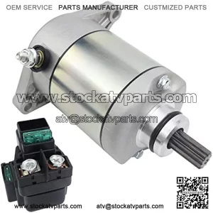 Starter & Relay for Suzuki 2002-2007 Eiger 400 LT-A400 LT-A400F LT-A400C LT-F400 LT-F400F, 31100-38F00 3110038F00 18809 18840 410-54068 41054068 SMU0297 SM14241 495775