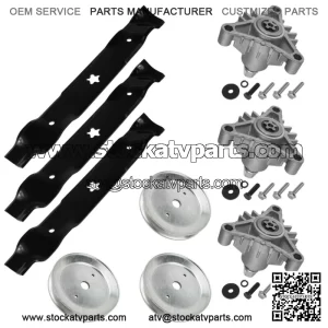 Deck Spindle w/Pulley & Blade for Electrolux/AYP 8188A89 8196A89 8186A79 46" 3x